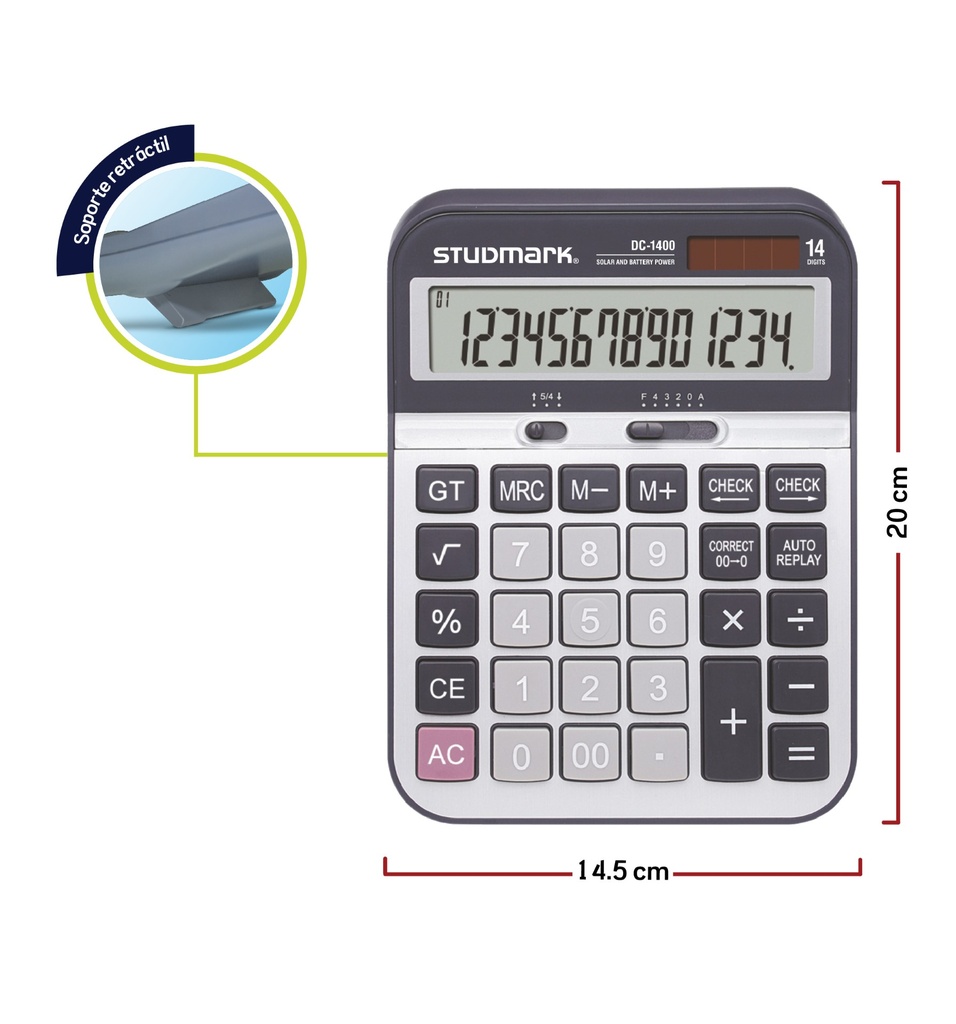 CALCULADORA ST-DC-1400 14 DIG PLATA