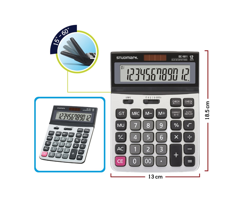 CALCULADORA ST-DC-1611 12 DIG PLATA