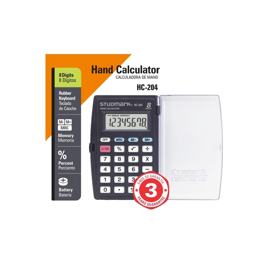 CALCULADORA ST-HC-204 8 DIG C/TAPA