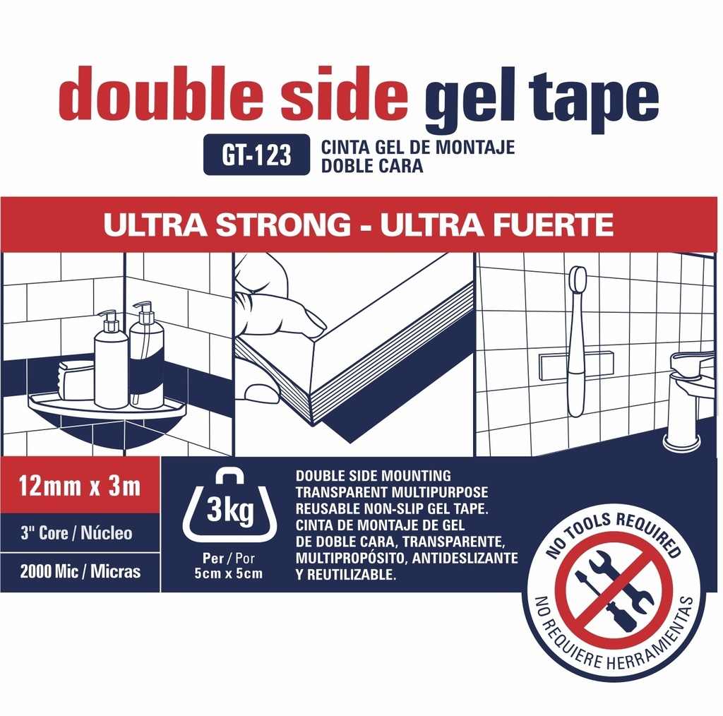 CINTA DOBLE CONTACTO ST-GT-123 1/2X3MTS GEL