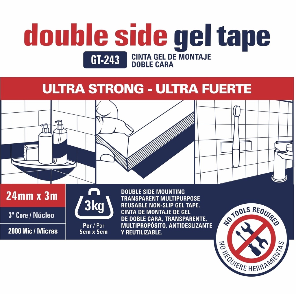 CINTA DOBLE CONTACTO ST-GT-243 1X3MTS GEL