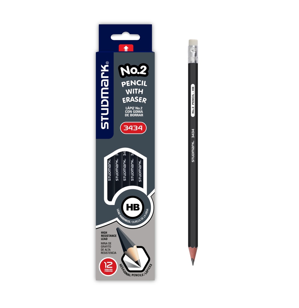 LAPIZ GRAFITO ST-03434 HB 12X1 GRIS