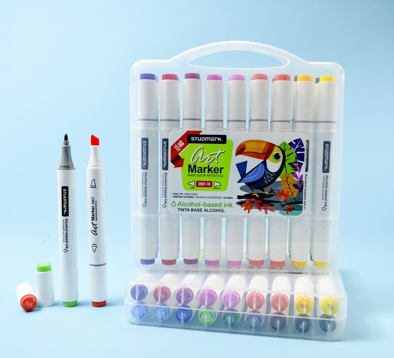 MARCADOR ART.ST-03907-18 BISEL-FINA PER 18 COL              