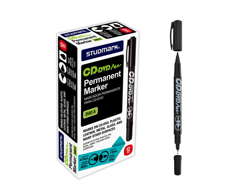 MARCADOR ST-03592-A DOBLE PUNTA P/CD  12X1                  