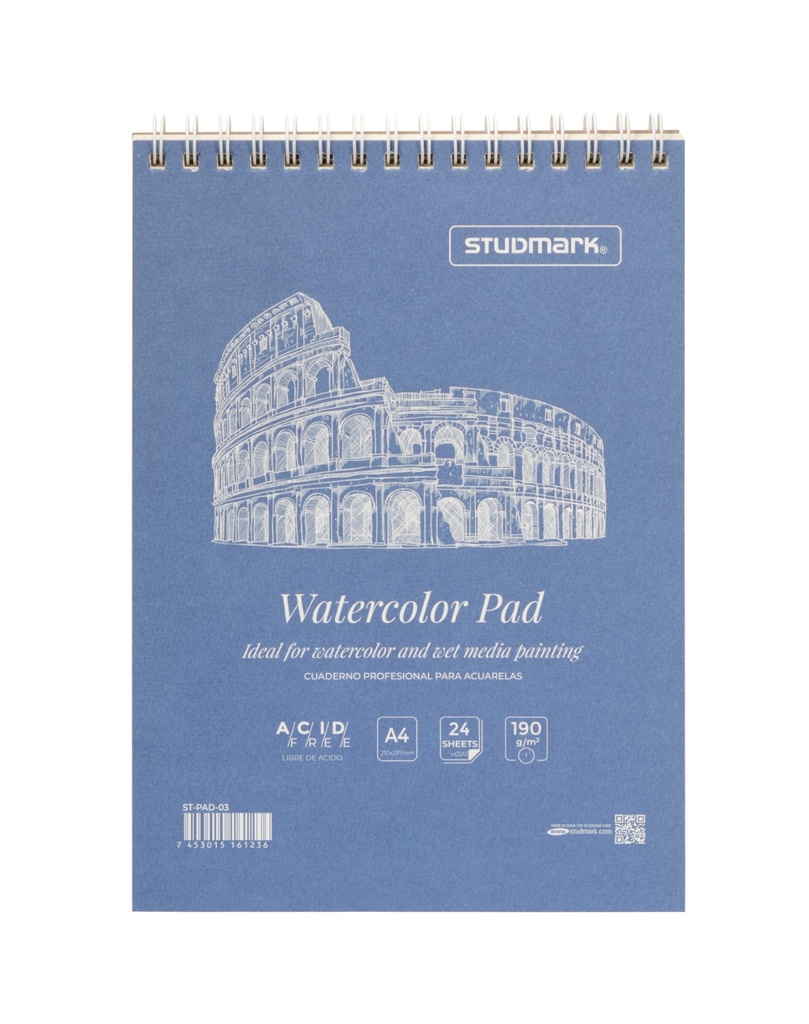 LIBRETA ST-PAD-03 P/ACUARELA A4 24HJS