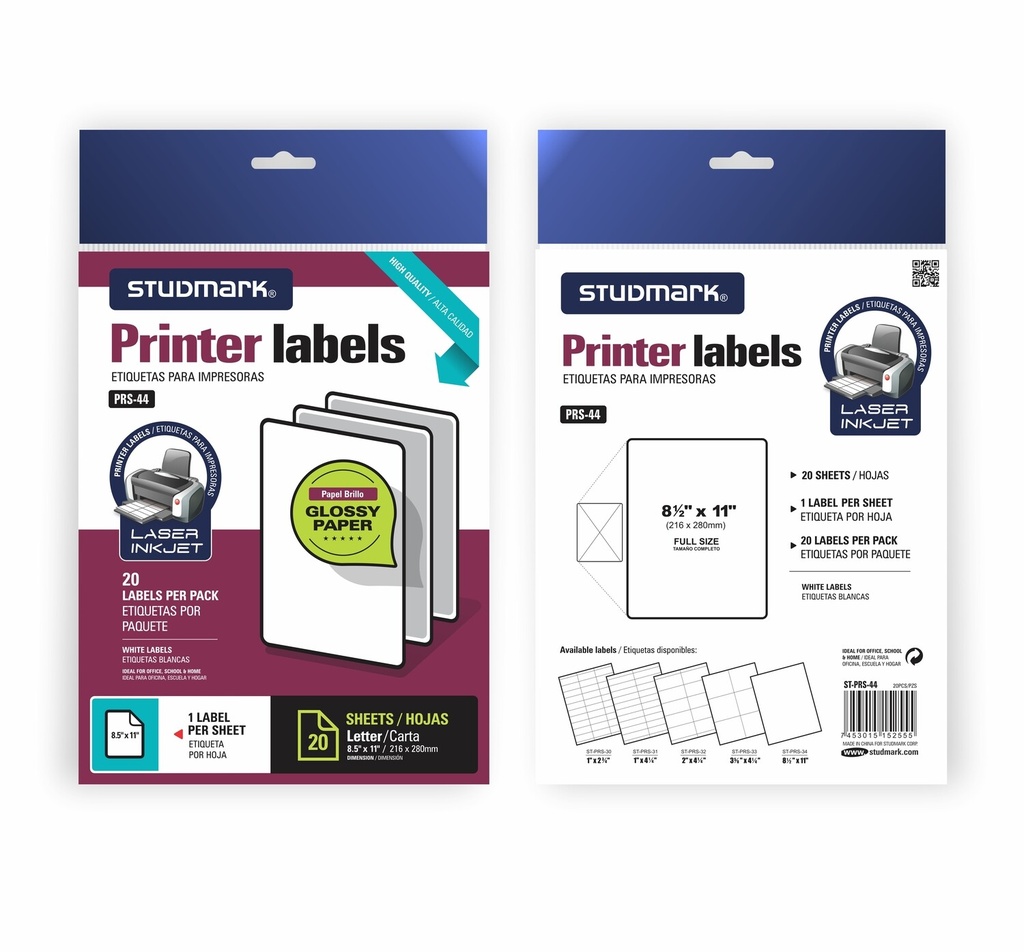 ETIQUETA ST-PRS-44 P/IMP T/C 20X1 BRILLO