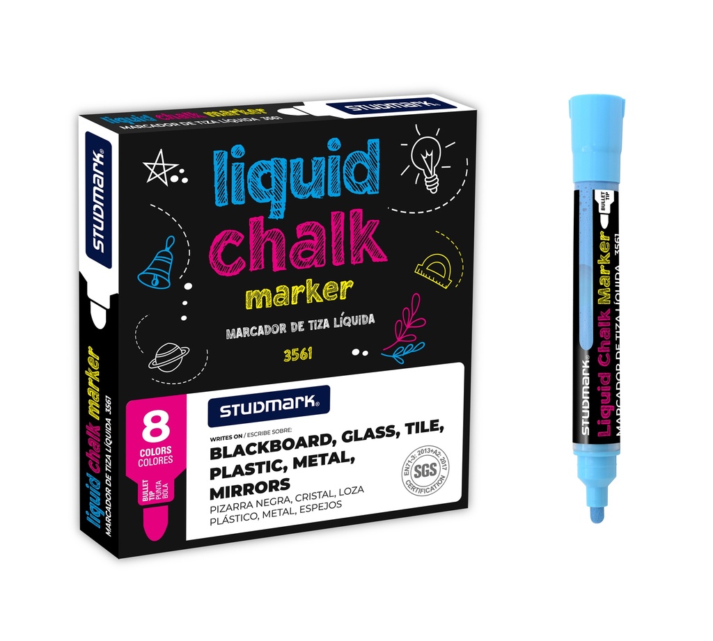 MARCADOR ST-03561 TIZA LIQ. 8 COL 8X1