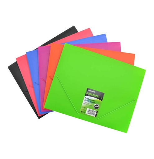 [02410] FOLDER ST00401 A4 C/BANDA ELAST NEON