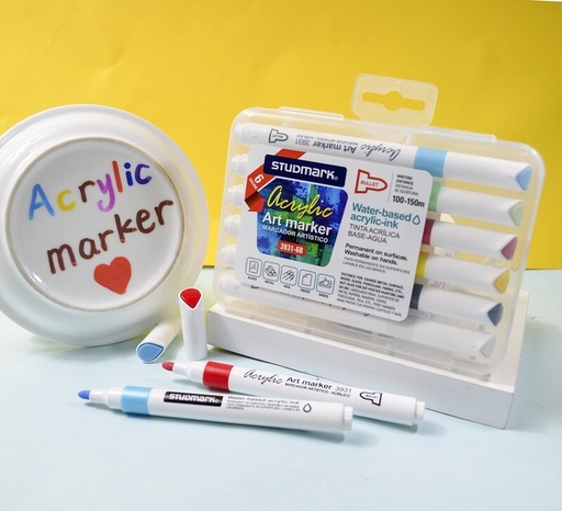 [04165           ] MARCADOR ART.ST-03931-6B BOLA TINTA ACRIL. 6 COL            