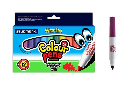 [02925           ] MARCADOR ST-03902 ESCOLAR 12 COL GRUESO                     