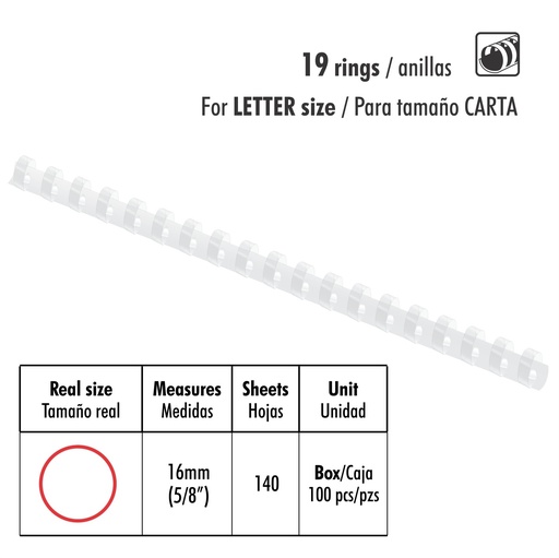 [03705] ANILLOS ST-07016-I P/ENC 5/8 100X1 TRANSP 140 HJS