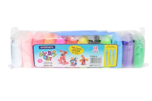 [04340] PLASTILINA ST-MCD-01 SECADO AL AIRE 12 COL.