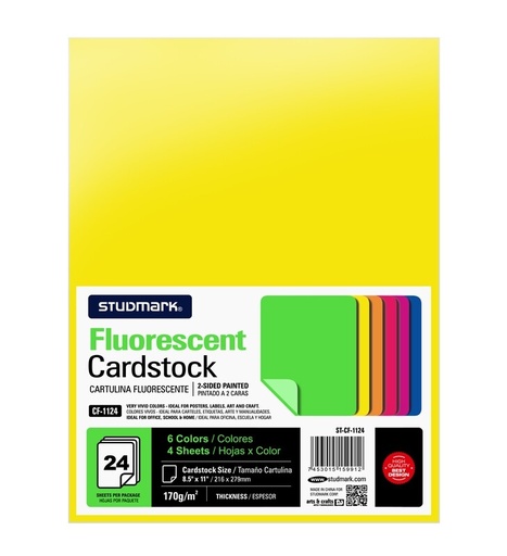 [04347] CARTULINA ST-CF-1124 T/C D/CARA NEON 24COL