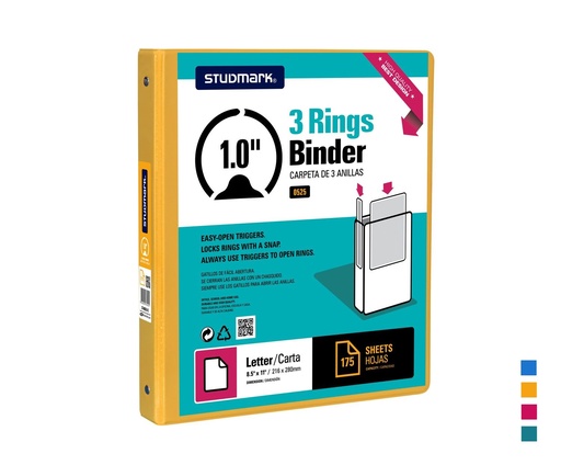 [04401] FOLDER ST-00525-F2 3 ANILLOS 1" MOSTAZA