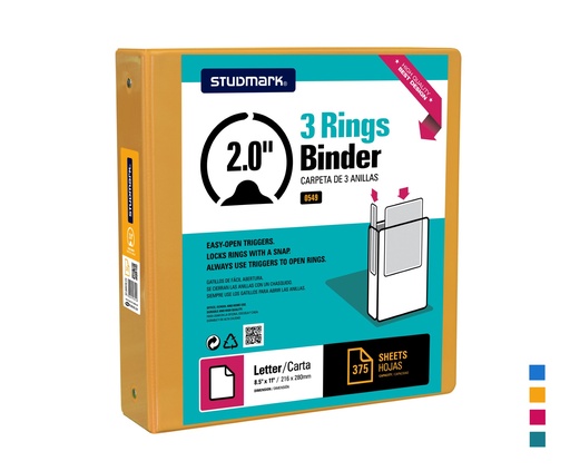 [04409] FOLDER ST-00549-F2 3 ANILLOS 2" MOSTAZA