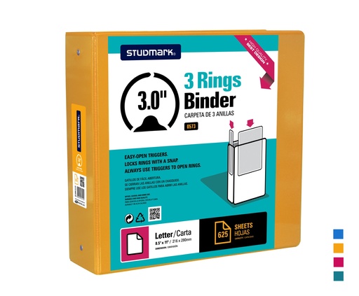 [04413] FOLDER ST-00573-F2 3 ANILLOS 3" MOSTAZA