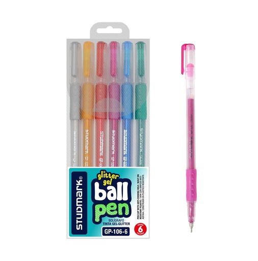 [04425] LAPIZ GEL ST-GP-106-6 ESCARCHADO 6 COLORES